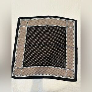 Medium silky scarf  brown tan  black  color